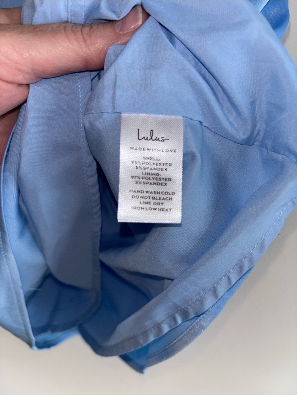 NWT Lulu’s Truly the Cutest Light Blue Satin Square Neck Mini Dress Sz XS - Picture 7 of 9